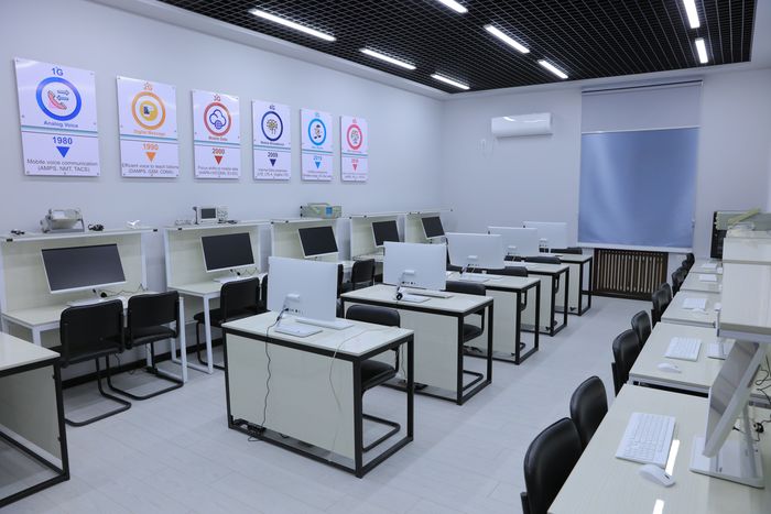 Computer laboratory with workstations