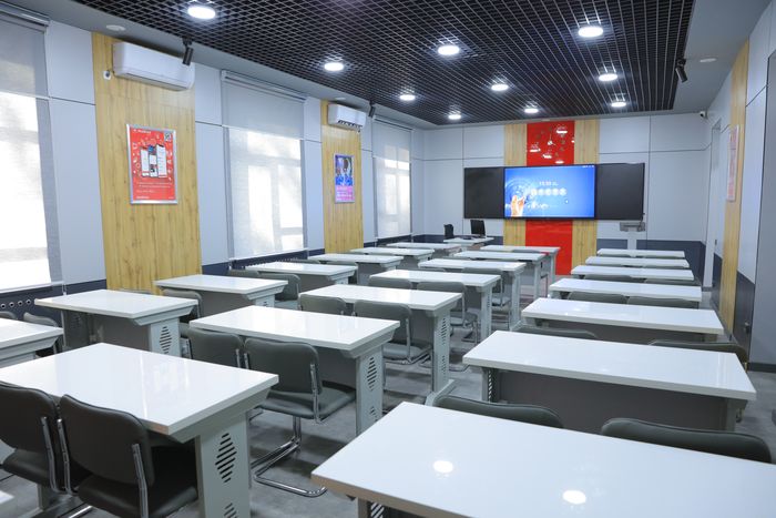 Lecture room with display wall